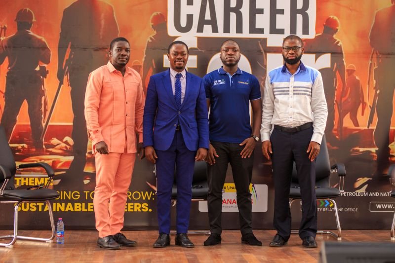 On stage at the Career Fair of the Department of Petroleum and Natural Gas Engineering, UENR