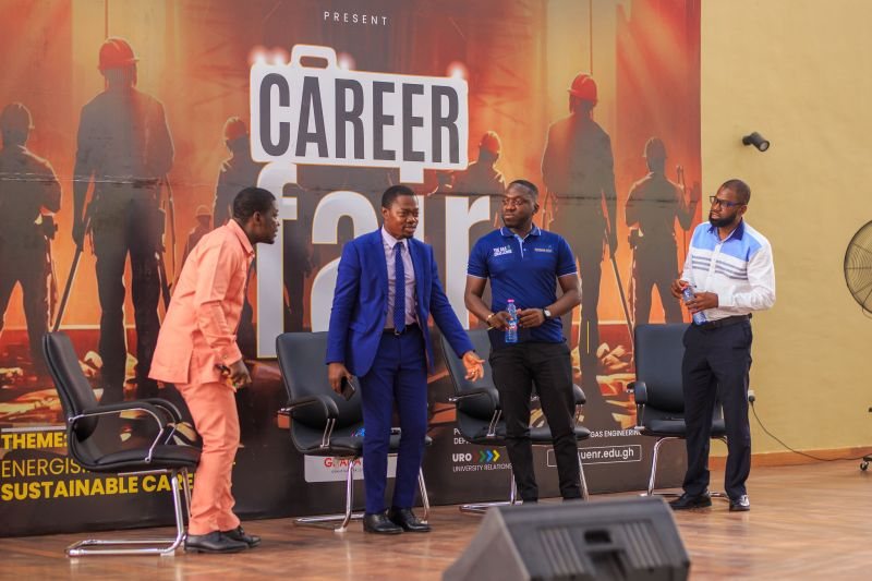 On stage before the panel session