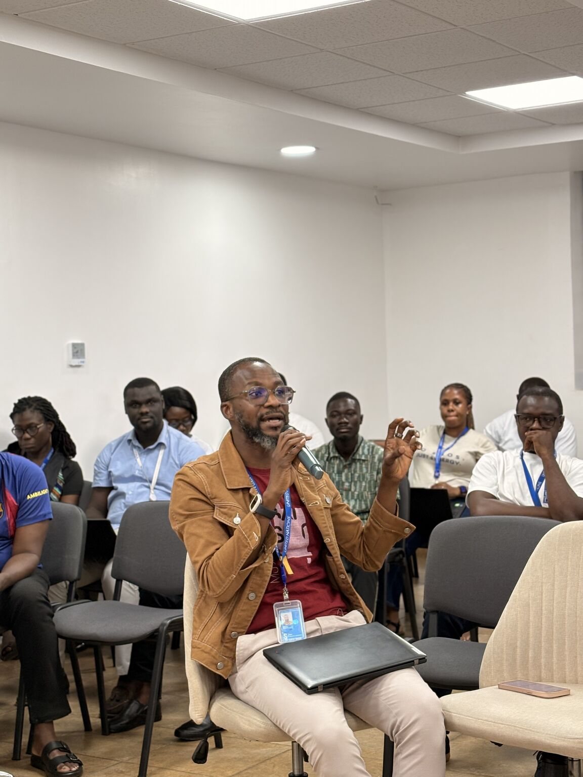 A participant responding during the discussion