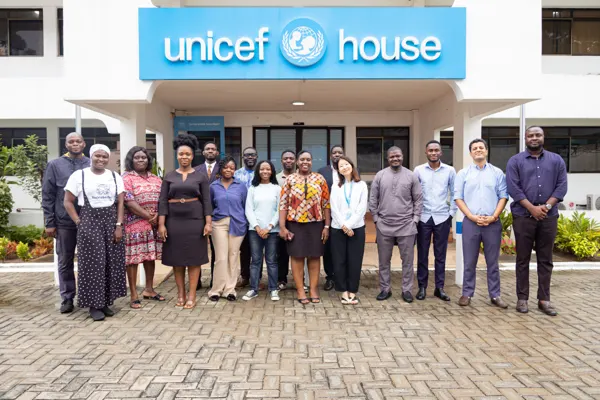 Finalists and the UNICEF StartUp Lab team at UNICEF House